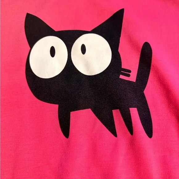 Wish Fuchsia Cat Graphic Women's Sweater - Picture 2 of 5